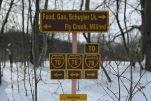 snowmobiling trail signs